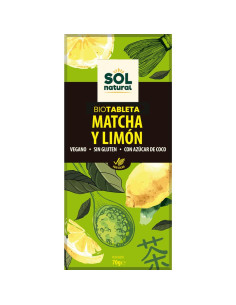 Tableta chocolate matcha-limon bio 70g Sol Natural